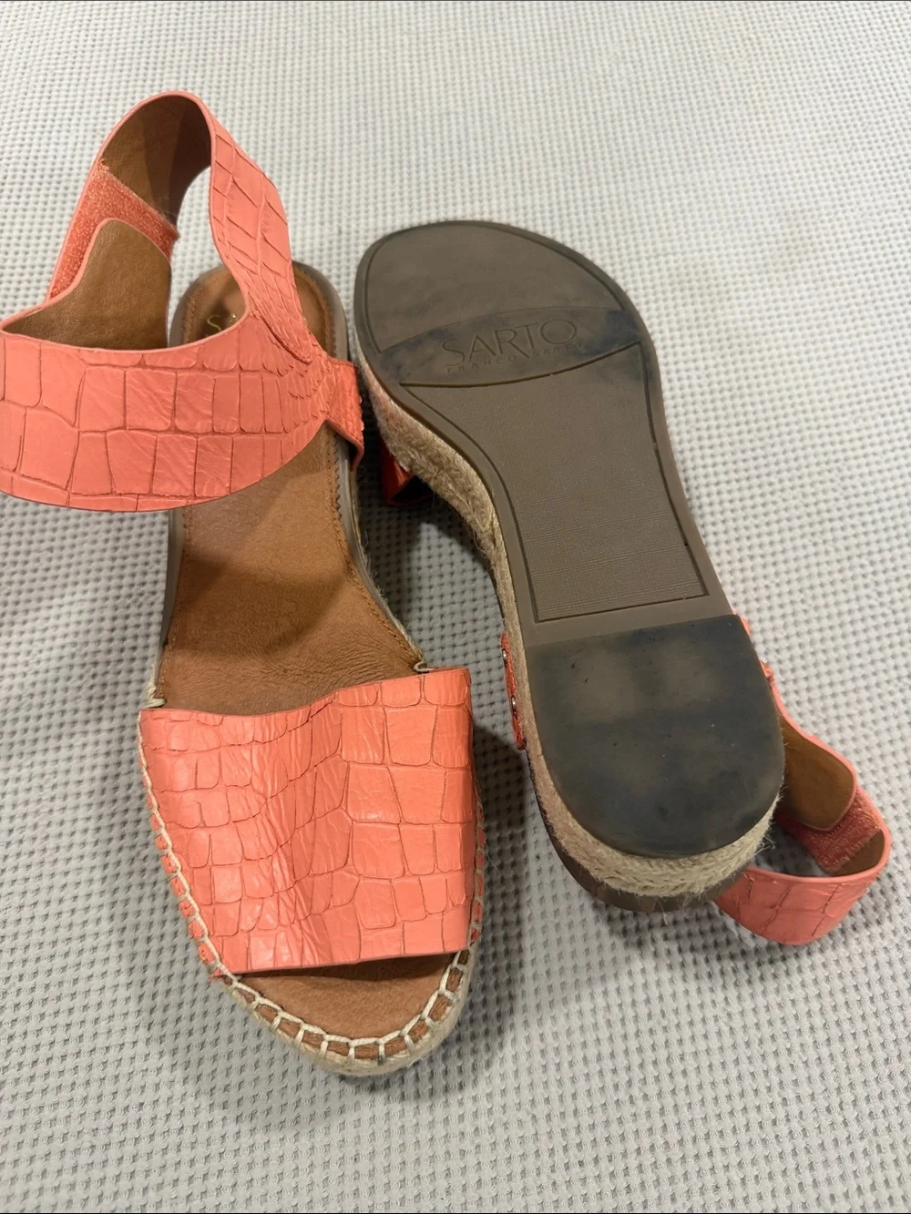 Franco Sarto Coral Textured Espadrille Wedge Sandals - Women